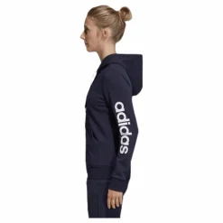 adidas Essentials Linear Full Zip Hoodie Legend Ink / White Blå Best