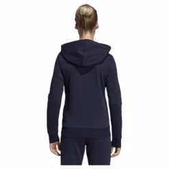 adidas Essentials Linear Full Zip Hoodie Legend Ink / White Blå Best
