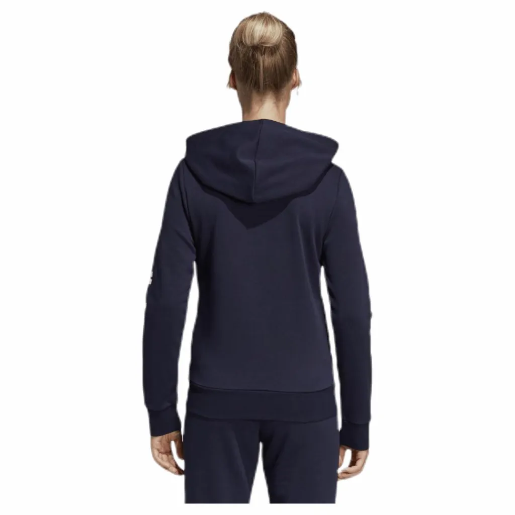adidas Essentials Linear Full Zip Hoodie Legend Ink / White Blå Best