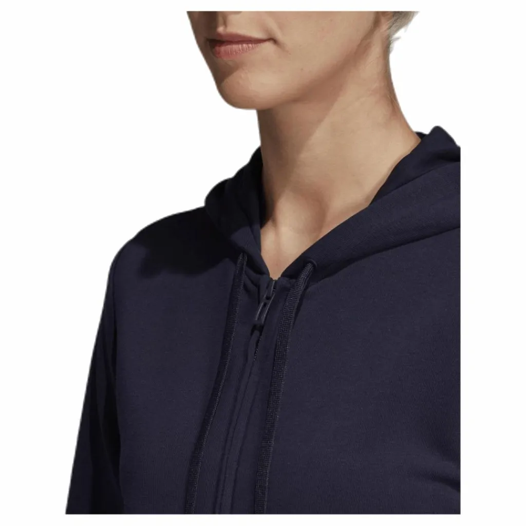 adidas Essentials Linear Full Zip Hoodie Legend Ink / White Blå Best