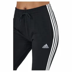 adidas Essentials Single Jersey 3-Stripes Joggers Black Svart Discount