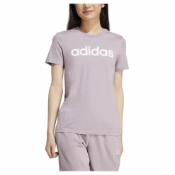 adidas Essentials Slim Logo T-Shirt Preloved Fig / White Lila Hot