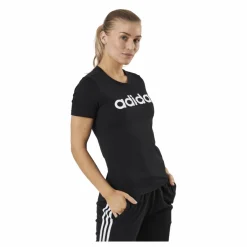 adidas Essentials Slim Logo T-Shirt Black / White Svart Hot