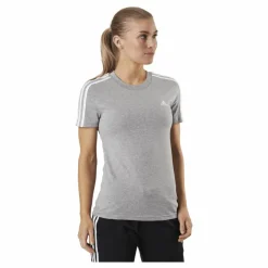 adidas Essentials Slim T-Shirt Medium Grey Heather / White Grå Clearance