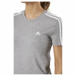 adidas Essentials Slim T-Shirt Medium Grey Heather / White Grå Clearance