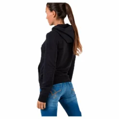 adidas Essentials Solid Full Zip Hoodie Black / White Svart New