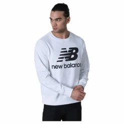 Essentials Stacked Logo Crew White/Black*New Balance