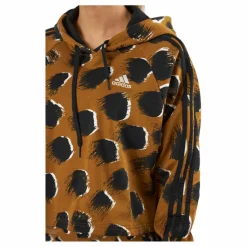 adidas Essentials 3-Stripes Animal Print Hoodie Brostr/Multco/Black Svart Sale