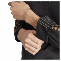 Essentials 3-Stripes Animal Print Relaxed Hoodie Black / Magic Beige*adidas Hot