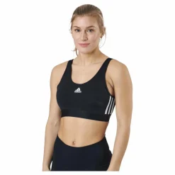 adidas Essentials 3-Stripes Crop Top With Removable Pads Black / White Svart Best