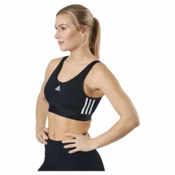 adidas Essentials 3-Stripes Crop Top With Removable Pads Black / White Svart Best