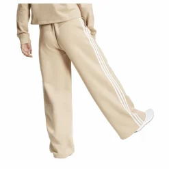 adidas Essentials 3-Stripes Fleece Wide Joggers Beige