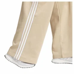 adidas Essentials 3-Stripes Fleece Wide Joggers Beige