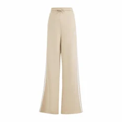 adidas Essentials 3-Stripes Fleece Wide Joggers Beige