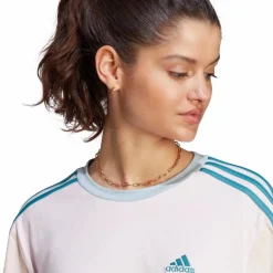 adidas Essentials 3-Stripes Single Jersey Crop Top Clear Pink Rosa Sale