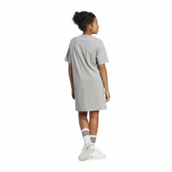 adidas Essentials 3-Stripes Single Jersey Boyfriend Tee Dress Medium Grey Heather / White Grå Outlet