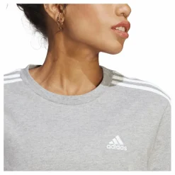 adidas Essentials 3-Stripes Single Jersey Boyfriend Tee Dress Medium Grey Heather / White Grå Outlet