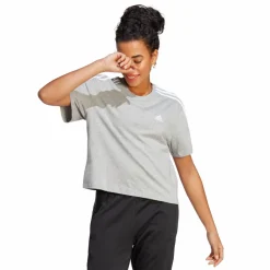 Essentials 3-Stripes Single Jersey Crop Top Medium Grey Heather*adidas Clearance