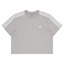 Essentials 3-Stripes Single Jersey Crop Top Medium Grey Heather*adidas Clearance