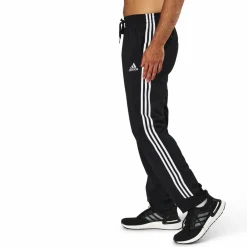 adidas Essentials Tapered Cuff 3 Stripes Pants Black Svart Hot