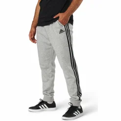 Essentials Tapered Cuff 3 Stripes Pants Medium Grey Heather / Black*adidas Online