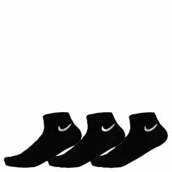 Everyday Cushioned Training Ankle Socks (3 Pairs) BLACK/WHITE*Nike Clearance