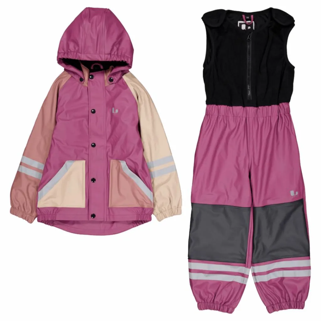 Lindberg Fagerhult Rain Set, Fleece Pink/rose Rosa Hot