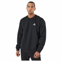 adidas FEELCOZY ESSENTIALS FLEECE SWEATSHIRT Black / White Svart Outlet