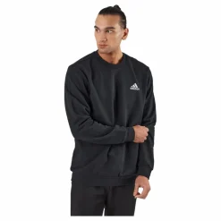 adidas FEELCOZY ESSENTIALS FLEECE SWEATSHIRT Black / White Svart Outlet