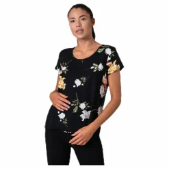 Only First One Ss Aop Top Black Svart Discount