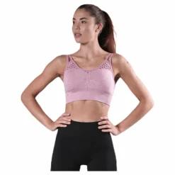 BLACC Fitness Seamless Mesh Bra Pink Rosa Sale