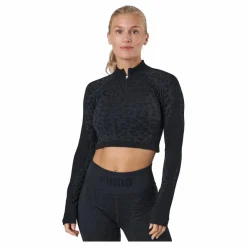 Formknit Seamless Cropped 1/4   Black-leopard Print*Puma Clearance