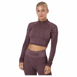Formknit Seamless Cropped 1/4  Dusty Plum-leopard Print*Puma Sale
