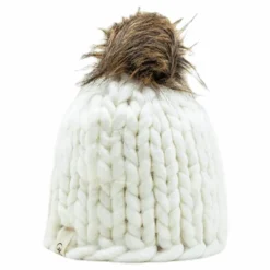 ISBJÖRN Of Sweden Fox Knitted Beanie White Vit New
