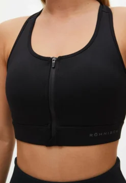 Röhnisch Front Zip Sportsbra Black Svart Discount