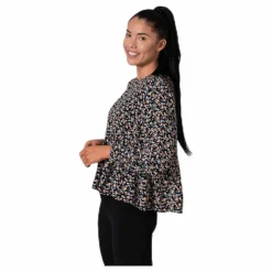 Pieces Frya Ls Top D2D Black Svart Discount
