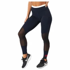 Tommy Hilfiger Sport Full Length Mesh InsertLegging Blue/Red Blå och Röd New