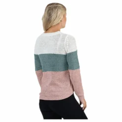Only Geena L/S Block Pullover Knt White Vit