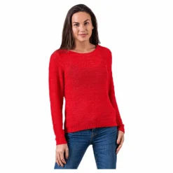 Only Geena Xo L/S Pullover Knt Red Röd Hot
