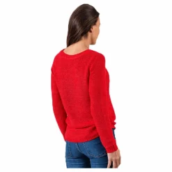 Only Geena Xo L/S Pullover Knt Red Röd Hot