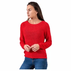 Only Geena Xo L/S Pullover Knt Red Röd Hot