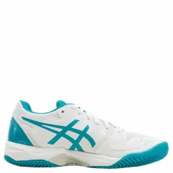 ASICS Gel-Resolution 8 Clay GS White/Turquoise Vit och Turkos Outlet