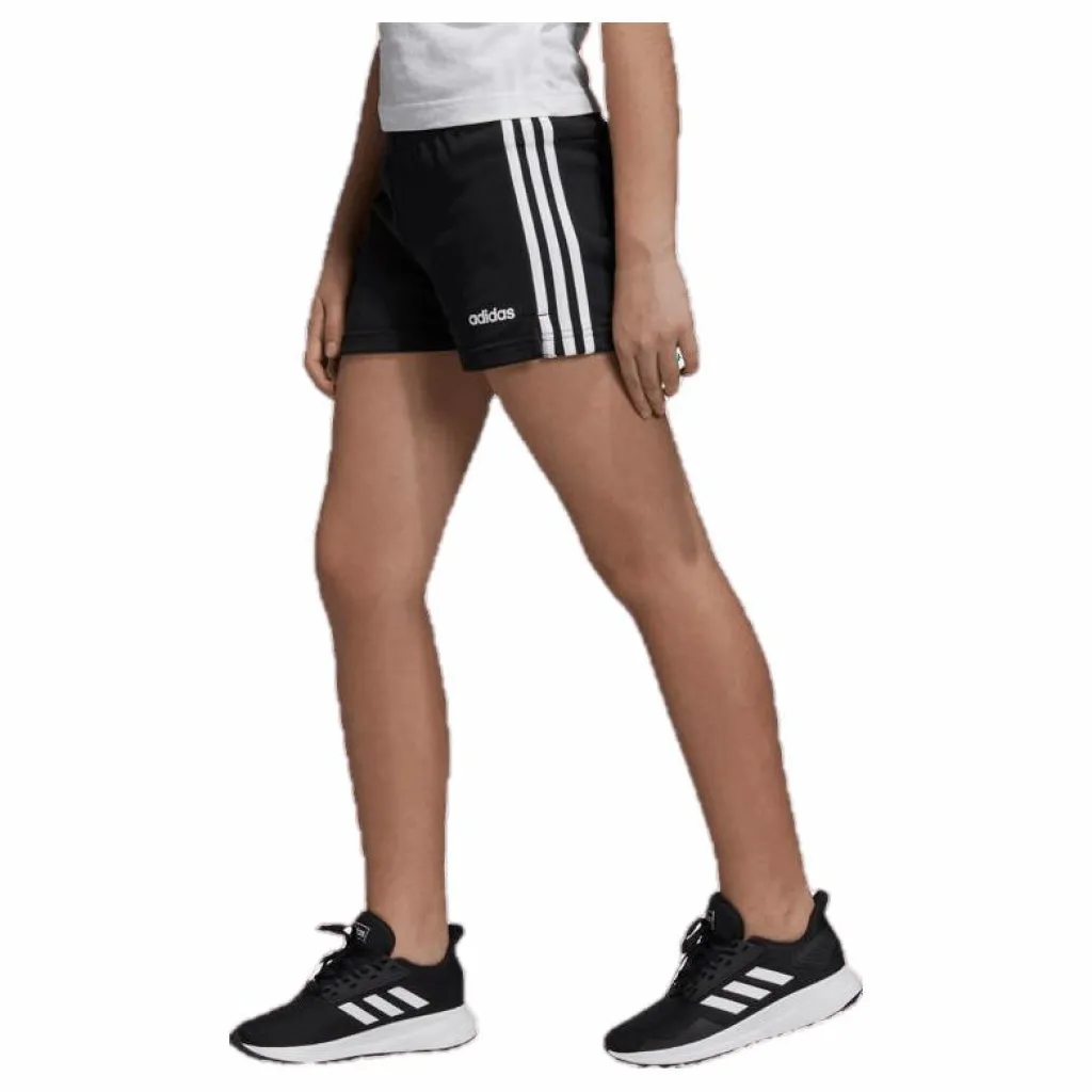 adidas Girls 3 Stripe Shorts White/Black Svart Best