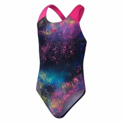 Girls Digital Allover Splashba Black/pink*Speedo New