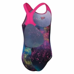 Girls Digital Allover Splashba Black/pink*Speedo New