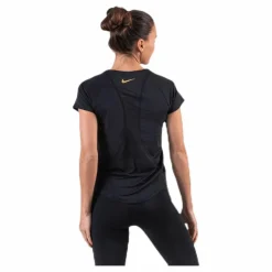 Nike Glam Top SS 10K Black/Gold Svart Sale