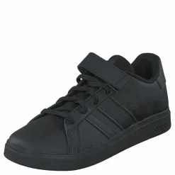 Grand Court Elastic Lace and Top Strap Shoes Core Black / Core Black / Grey Six*adidas Sale