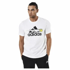 adidas Tennis Graphic Logo T-Shirt White Vit Discount