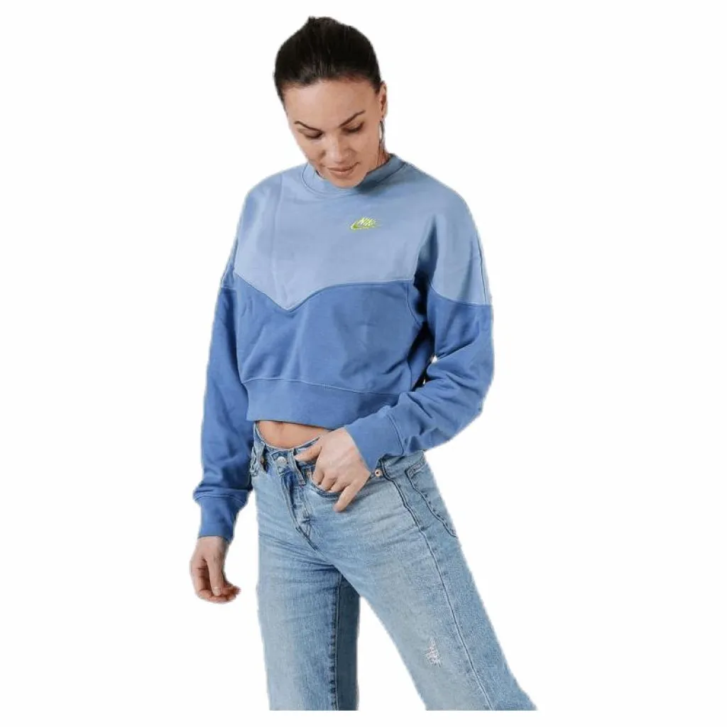 Nike Heritage Fleece Crew Blue Blå Discount