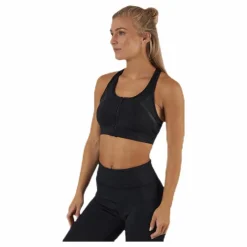 Puma High Impact Front Zip Bra Black Svart Sale